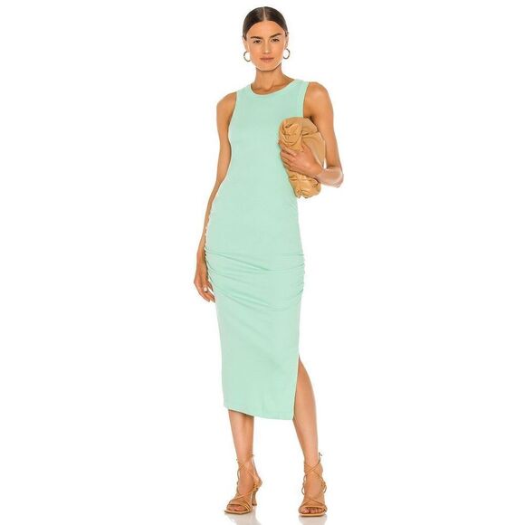 New. Michael Stars pale mint green midi dress with slit. Normally $119 - Picture 2 of 11